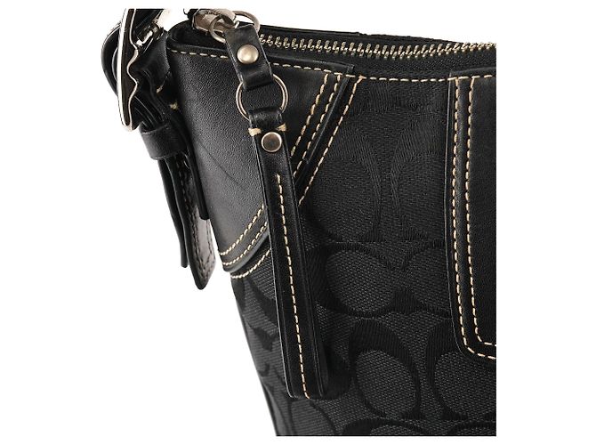 Coach 10249 Borsa a tracolla Hamptons in Signature Canvas nero - vista 8