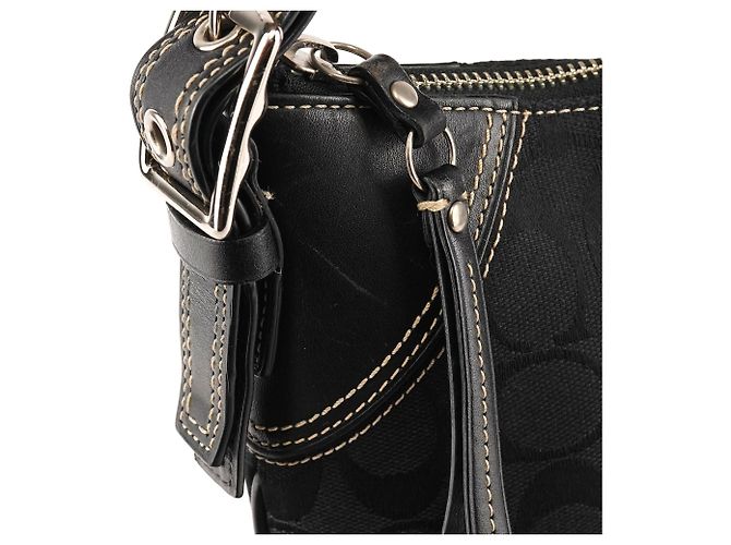Coach 10249 Borsa a tracolla Hamptons in Signature Canvas nero - vista 9