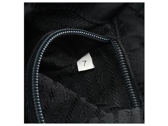 Prada Borsa Tote Black Tessuto Metallo Gold Handle - vista 13