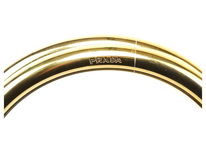 Prada Borsa Tote Black Tessuto Metallo Gold Handle - vista 5