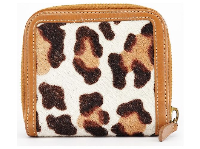 Miu Miu Portafoglio con fiocco in vitello leopardato Tan - vista 2