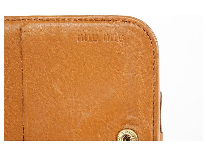 Miu Miu Portafoglio con fiocco in vitello leopardato Tan - vista 5