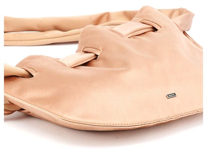 Gucci 001 4339 Borsa a tracolla in raso Soft Pink - vista 6