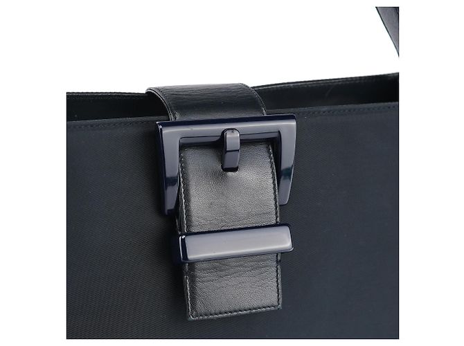 Prada Bolso de hombro Tessuto Nappa con hebilla azul marino - vista 5