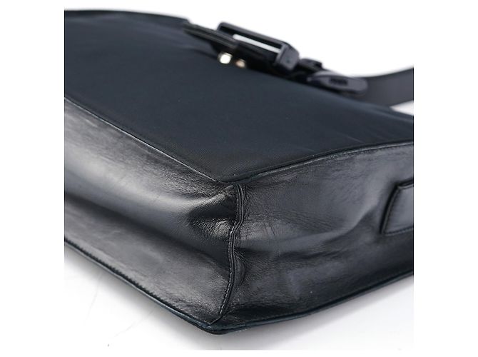 Prada Bolso de hombro Tessuto Nappa con hebilla azul marino - vista 8