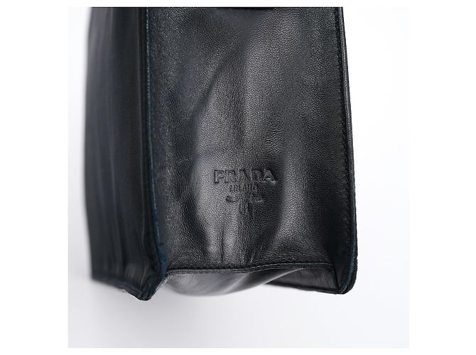 Prada Bolso de hombro Tessuto Nappa con hebilla azul marino - vista 9