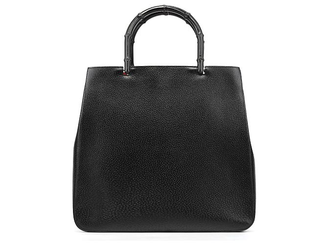 Bamboo Gucci Borsa Tote in pelle nera con bambù - vista 3