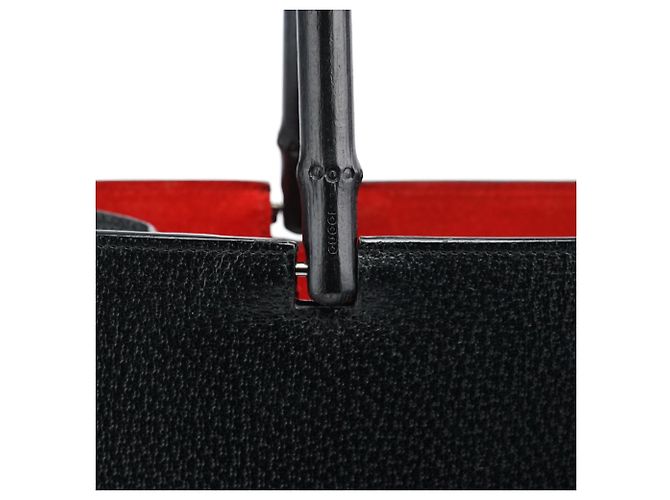 Bamboo Gucci Borsa Tote in pelle nera con bambù - vista 6