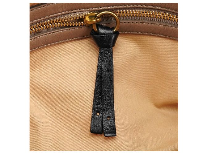 Chloé Borsa Tote Bay in pelle beige - vista 15