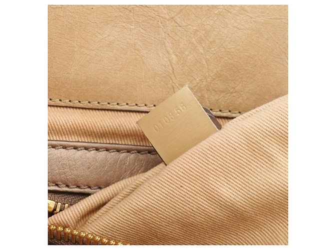 Chloé Borsa Tote Bay in pelle beige - vista 17