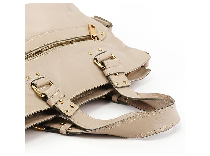 Marc Jacobs Borsa tote multi-tasche in pelle beige - vista 10