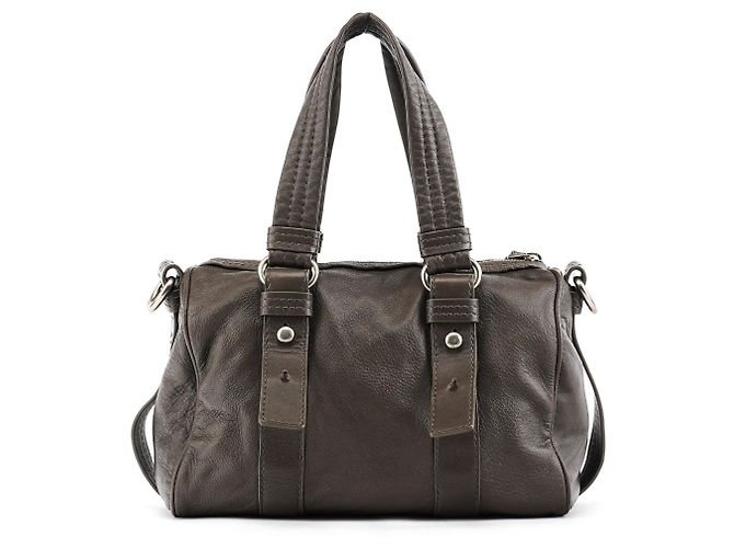Marc by Marc Jacobs Graue Leder Bowling Bag 2-Way mit Drehverschluss - Ansicht 3