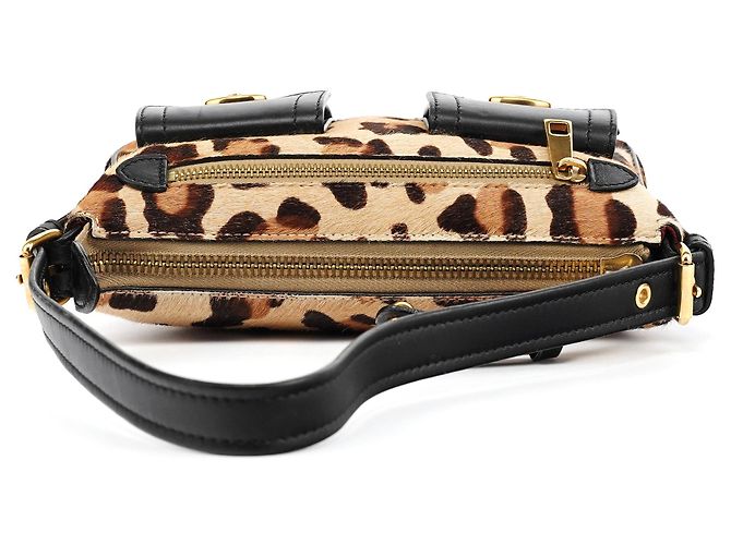 Marc Jacobs Borsa a tracolla con tasca in pelo di vitello stampa leopardata - vista 4