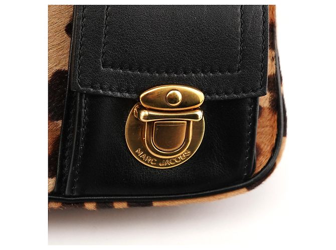 Marc Jacobs Borsa a tracolla con tasca in pelo di vitello stampa leopardata - vista 6
