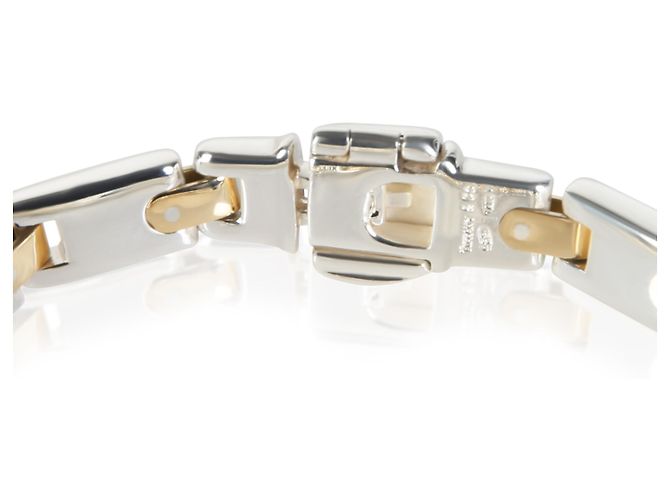 Bracciale a maglie piatte vintage Tiffany & Co. in oro giallo e argento sterling - vista 2