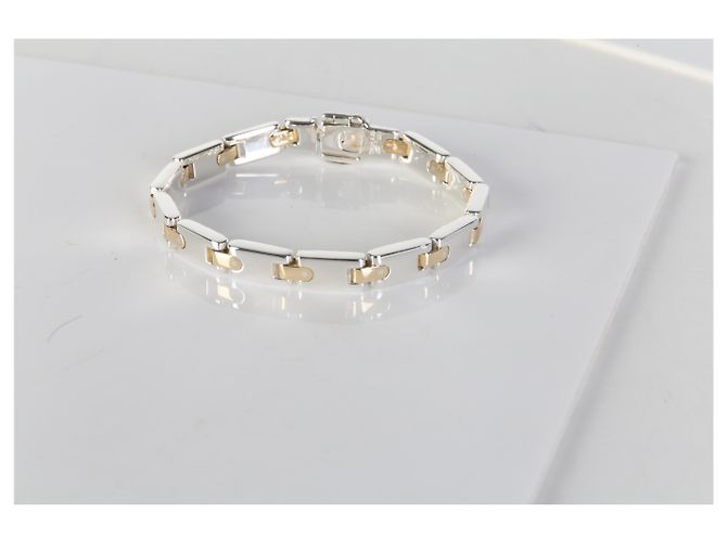 Bracciale a maglie piatte vintage Tiffany & Co. in oro giallo e argento sterling - vista 5