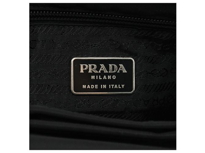 Prada Borsa Tote B8368 in nylon grigio con manici in plastica - vista 11
