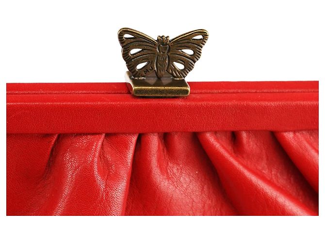 Marc Jacobs Borsa a tracolla farfalla in pelle rossa - vista 6