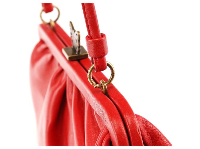 Marc Jacobs Borsa a tracolla farfalla in pelle rossa - vista 7