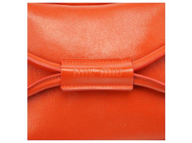 Miu Miu Borsa a mano in pelle arancione - vista 6