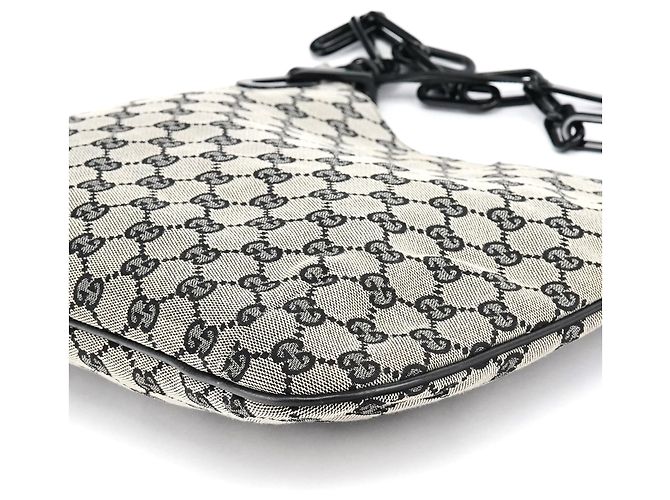 Gucci 001 4168 Borsa a tracolla grigia GG con catena in plastica - vista 10