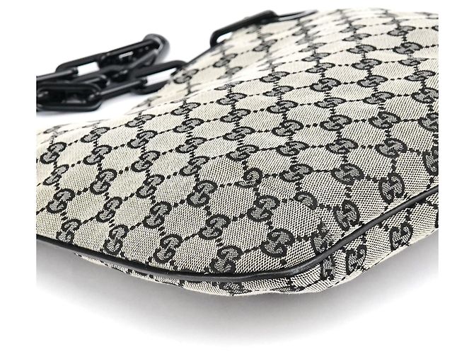 Gucci 001 4168 Borsa a tracolla grigia GG con catena in plastica - vista 9