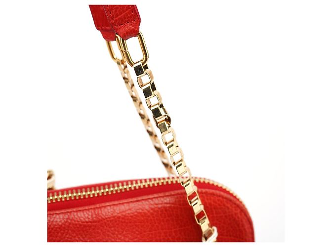 Chloé Borsa a tracolla in pelle rossa con catena - vista 14