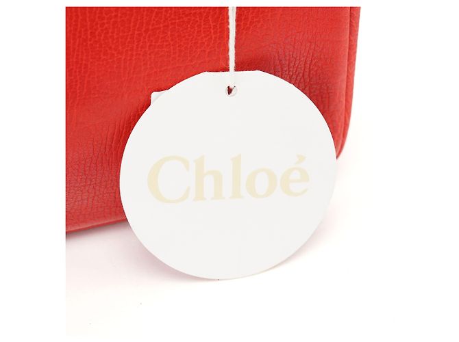 Chloé Borsa a tracolla in pelle rossa con catena - vista 6