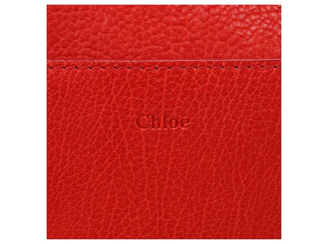 Chloé Borsa a tracolla in pelle rossa con catena - vista 9