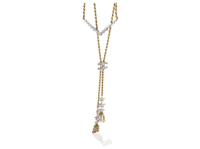 Collana Lariat Strass Chanel placcata oro 2020 - vista 3