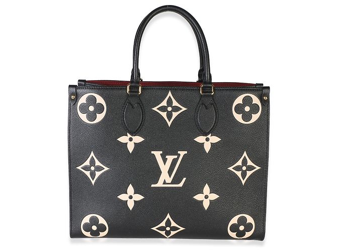 Louis Vuitton Black Beige Bicolor Giant Monogram Empreinte Onthego MM - vista 2