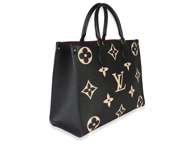 Louis Vuitton Black Beige Bicolor Giant Monogram Empreinte Onthego MM - vista 4