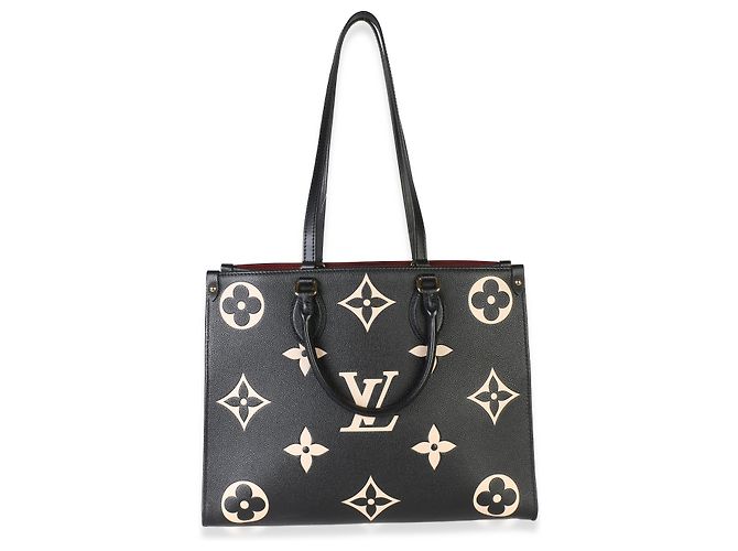 Louis Vuitton Black Beige Bicolor Giant Monogram Empreinte Onthego MM - vista 5
