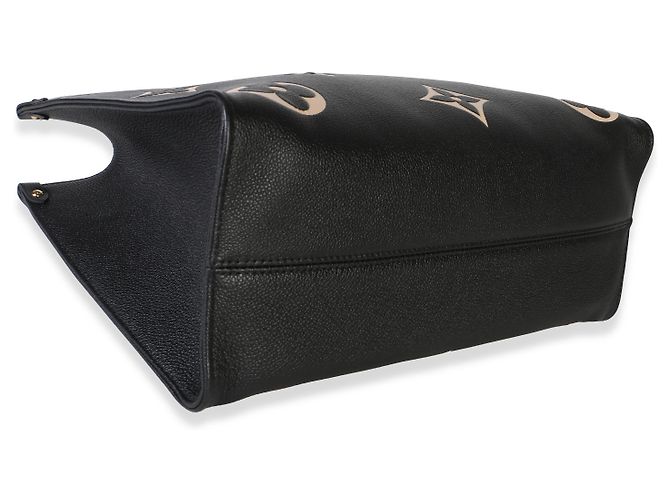 Louis Vuitton Black Beige Bicolor Giant Monogram Empreinte Onthego MM - vista 7