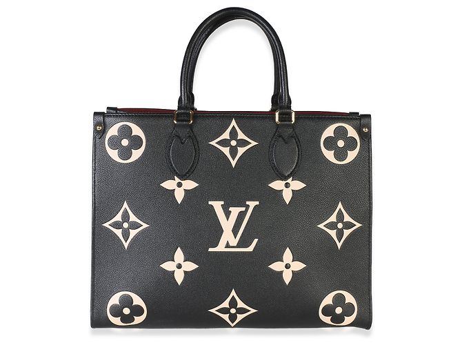Louis Vuitton Black Beige Bicolor Giant Monogram Empreinte Onthego MM - vista 8