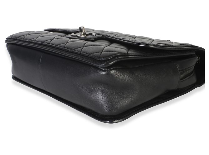 Borsa Chanel Large Citizen Zip Flap in pelle di agnello matelassé nera - vista 6