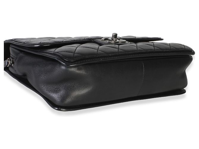 Borsa Chanel Large Citizen Zip Flap in pelle di agnello matelassé nera - vista 7