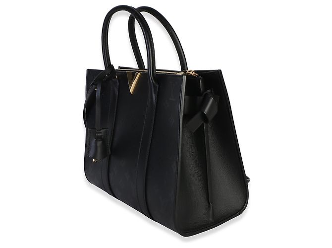 Louis Vuitton Black Monogram Cuir Plume Very Tote MM - vista 3