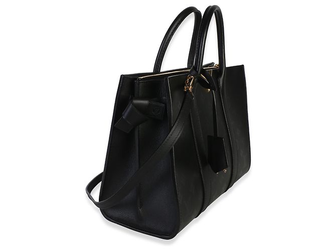 Louis Vuitton Black Monogram Cuir Plume Very Tote MM - vista 4