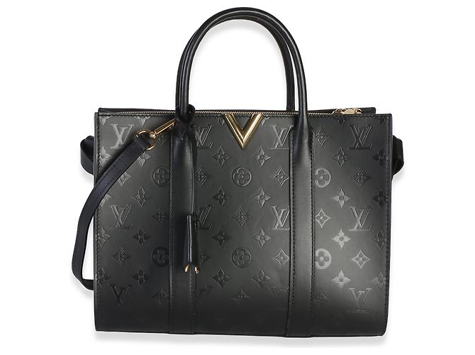 Louis Vuitton Black Monogram Cuir Plume Very Tote MM - vista 8