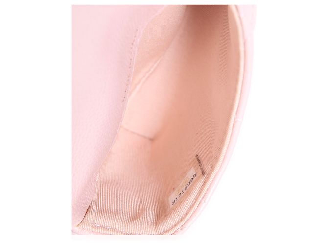 Tarjetero Chanel Pink Iridescent Caviar Pearl con cadena - vista 5