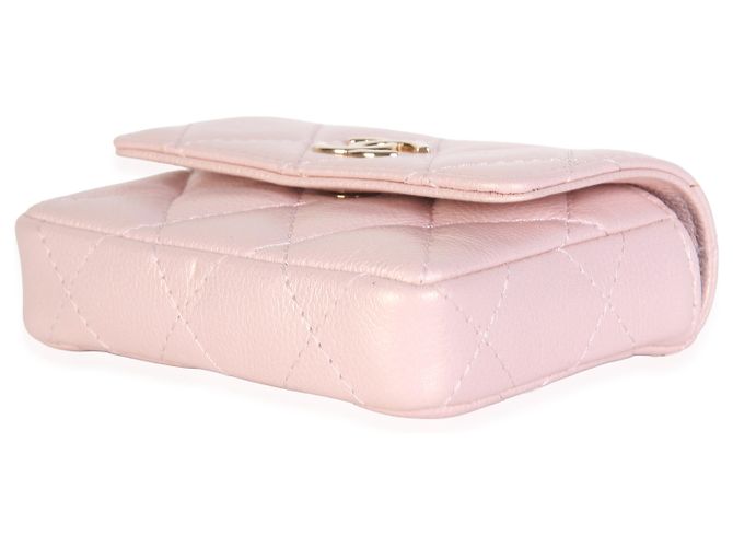 Tarjetero Chanel Pink Iridescent Caviar Pearl con cadena - vista 6