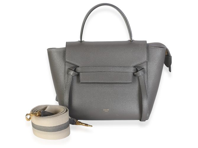Céline Celine Micro Belt Bag de piel de becerro granulada gris - vista 8