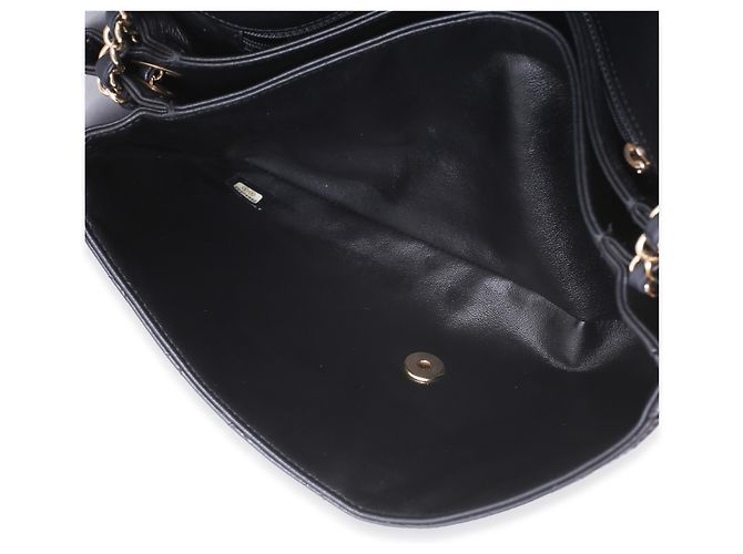 Borsa Chanel Jumbo Flap a 3 scomparti in pelle d'agnello matelassé nera - vista 5