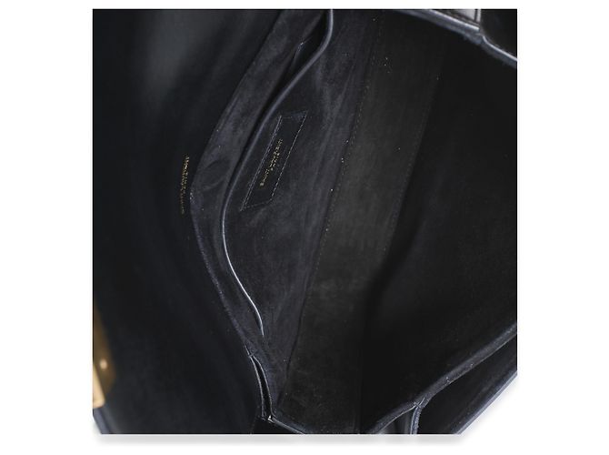 Autre Marque Borsa a patta Bellechasse Medium in pelle di vitello e camoscio nero e beige Saint Laurent - vista 5