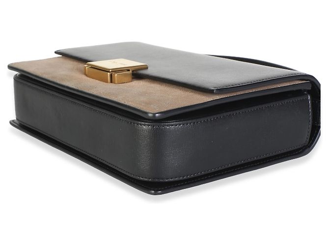 Autre Marque Borsa a patta Bellechasse Medium in pelle di vitello e camoscio nero e beige Saint Laurent - vista 6