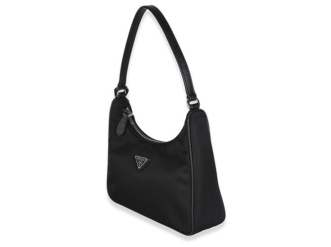Prada Black Re-Nylon Saffiano Mini Re-Edition 2005 - vista 3