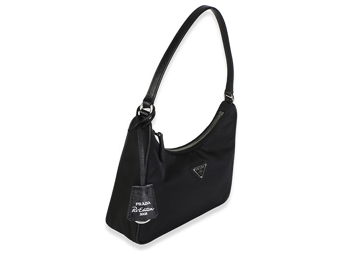 Prada Black Re-Nylon Saffiano Mini Re-Edition 2005 - vista 4
