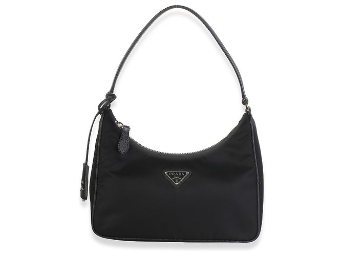 Prada Black Re-Nylon Saffiano Mini Re-Edition 2005 - vista 8