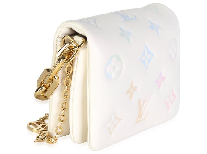 Louis Vuitton Coussin Gürtel aus Lambskin mit multicolor Gradient Embossed Monogramm in Creme - Ansicht 4